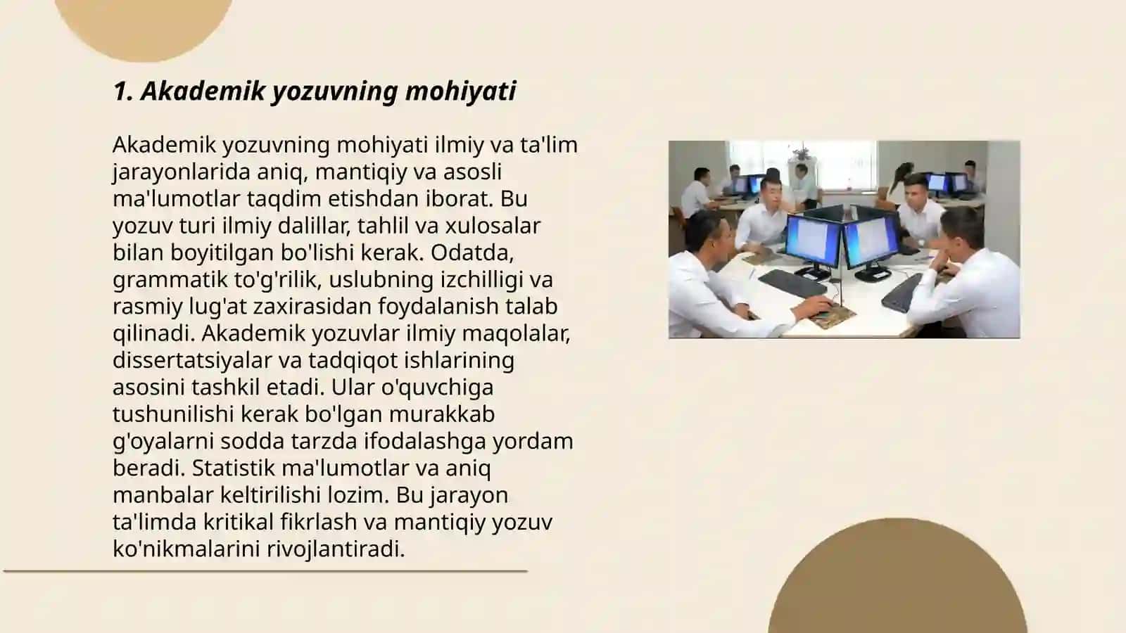 Akademik yozuv va axborot. Axborot turlari 3