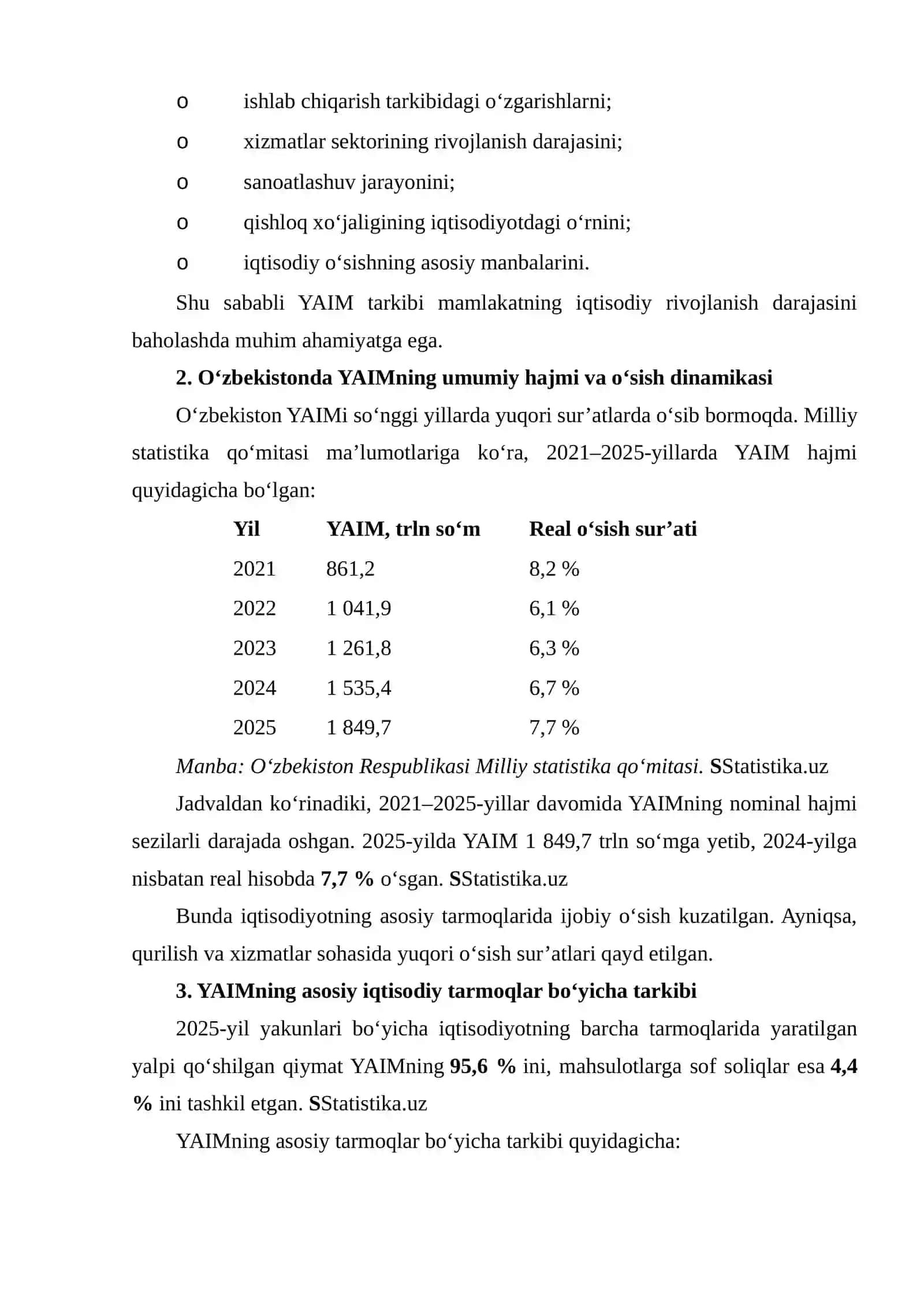 Yalpi ichki mahsulot (YAIM) tushunchasi 3