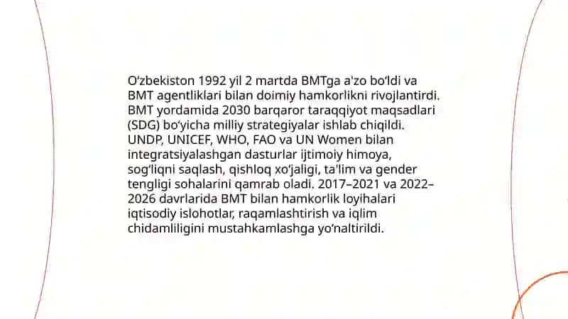 O’zbekistonning xalqaro tashkilotlar bilan hamkorlik aloqalari 3
