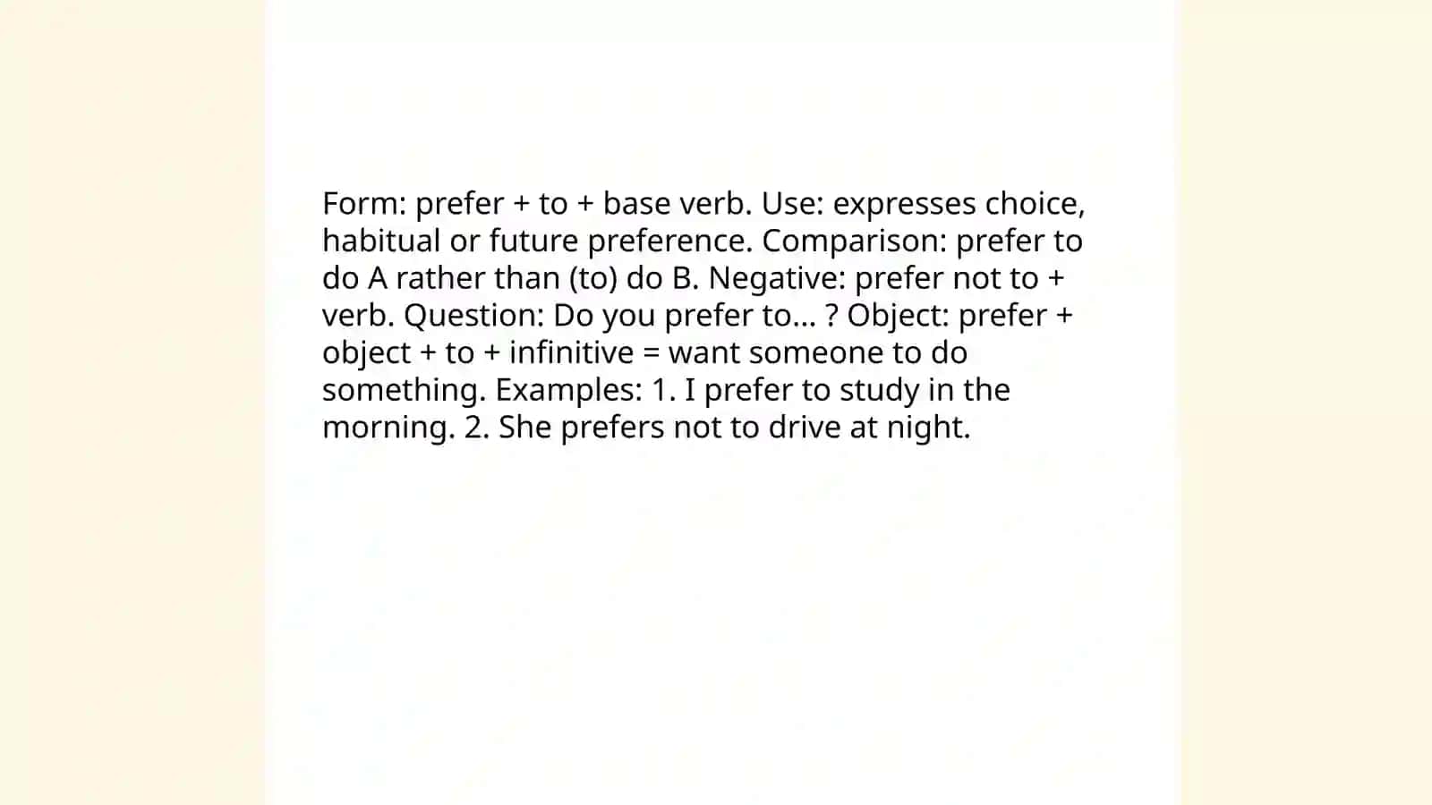 Prefer |would rather |had better |infinitives of purpose - Turdiyeva Muxlisa 3