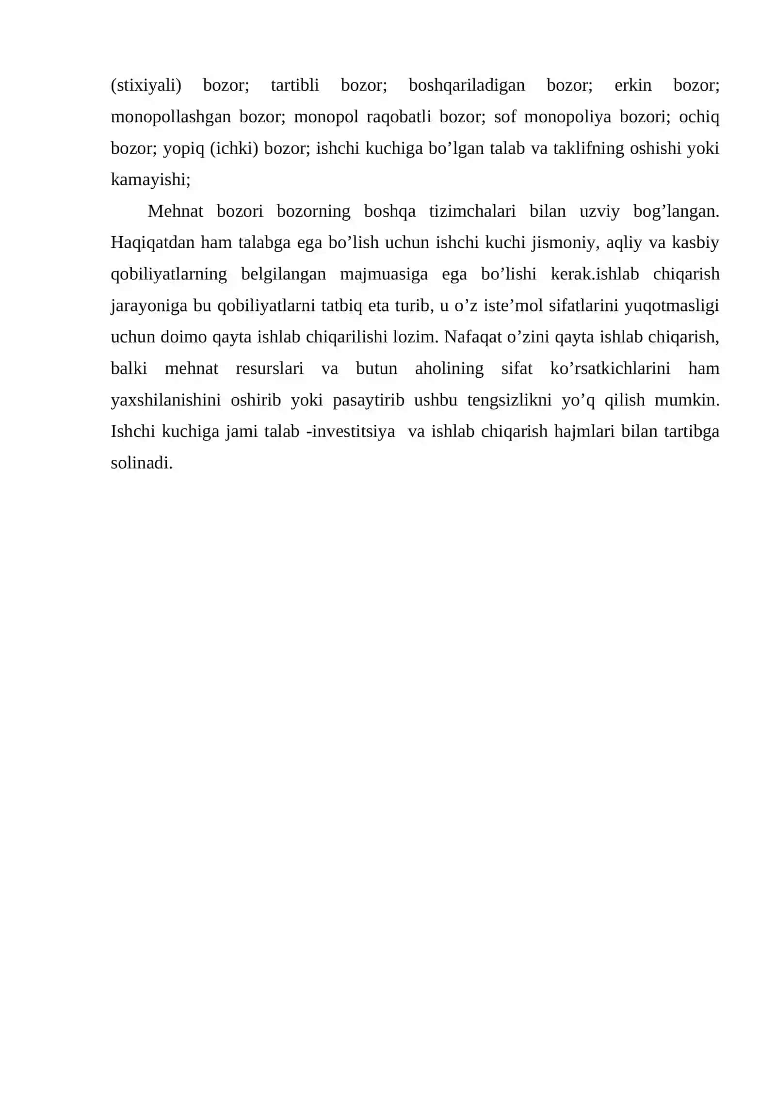 O'ZBEKISTON RESPUBLIKASI MEHNAT BOZORINING SHAKLLANISHI VA ISHSIZLIK O'ZIGA XOS XUSUSIYATLARI 2 3