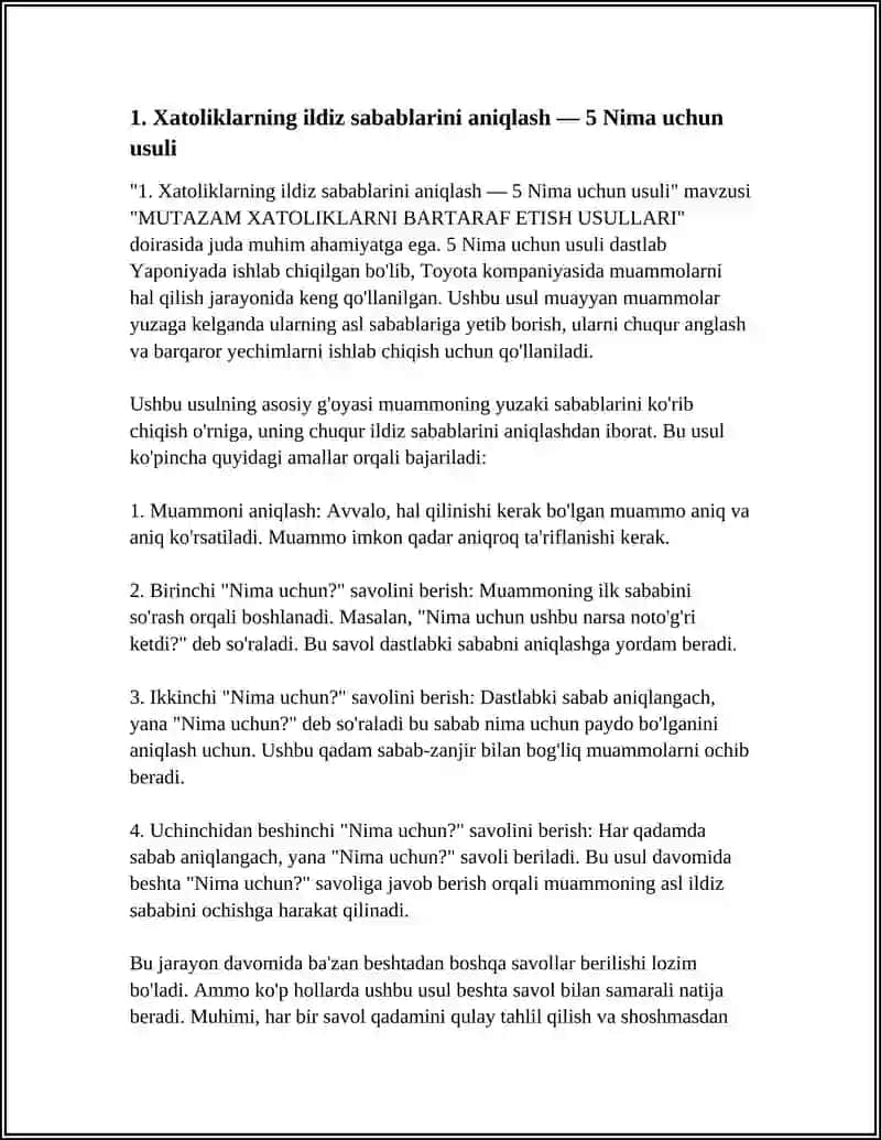 MUTAZAM XATOLIKLARNI BARTARAF ETISH USULLARI 3