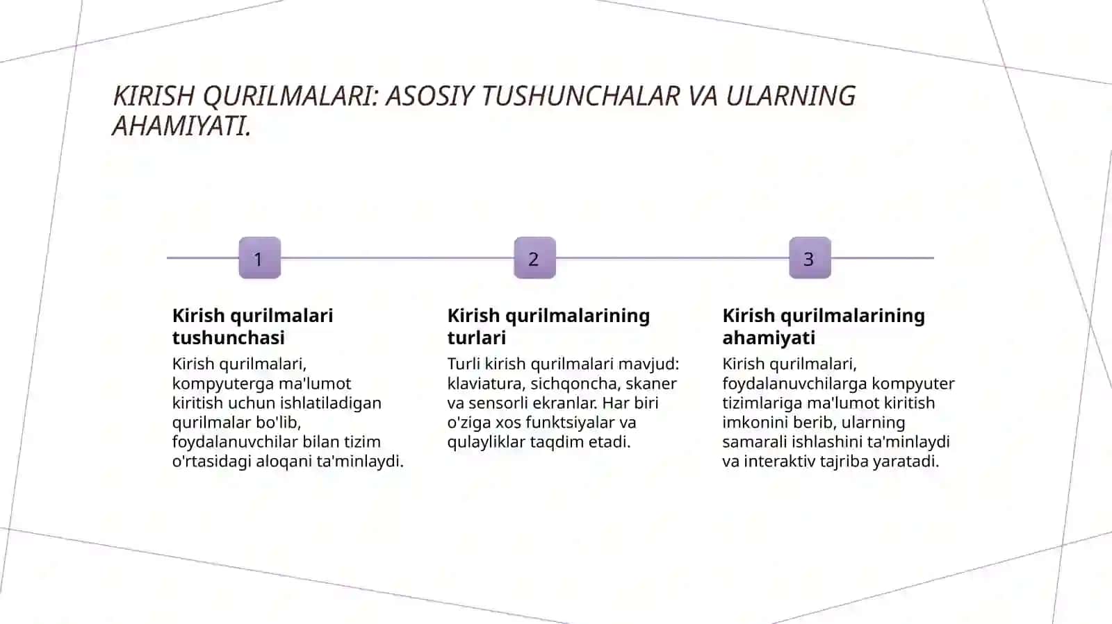 Ma'lumotlarni kiritish va chiqarish qurilmalari 3