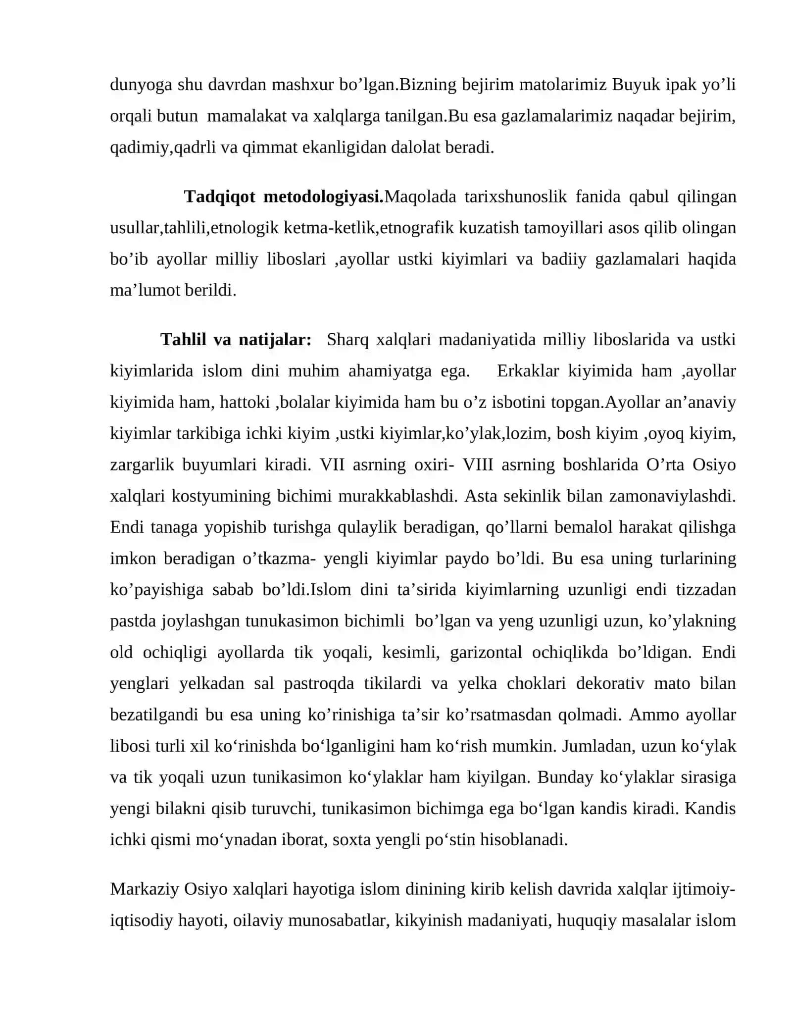Ayollarning ustki kiyimlari, ko’ylaklari va badiiy matolarning turlari 3