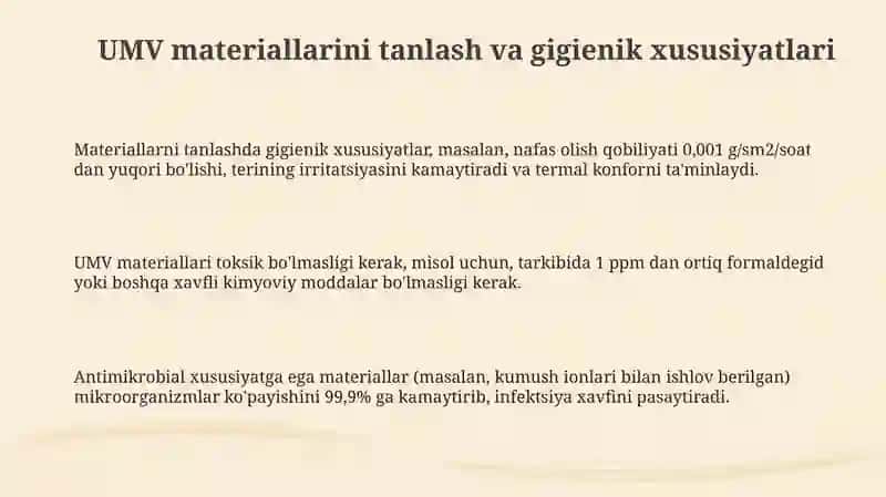 Jamoaviy himoya vositalariga qòyilgan sanitar-gigiyenik talablar 3