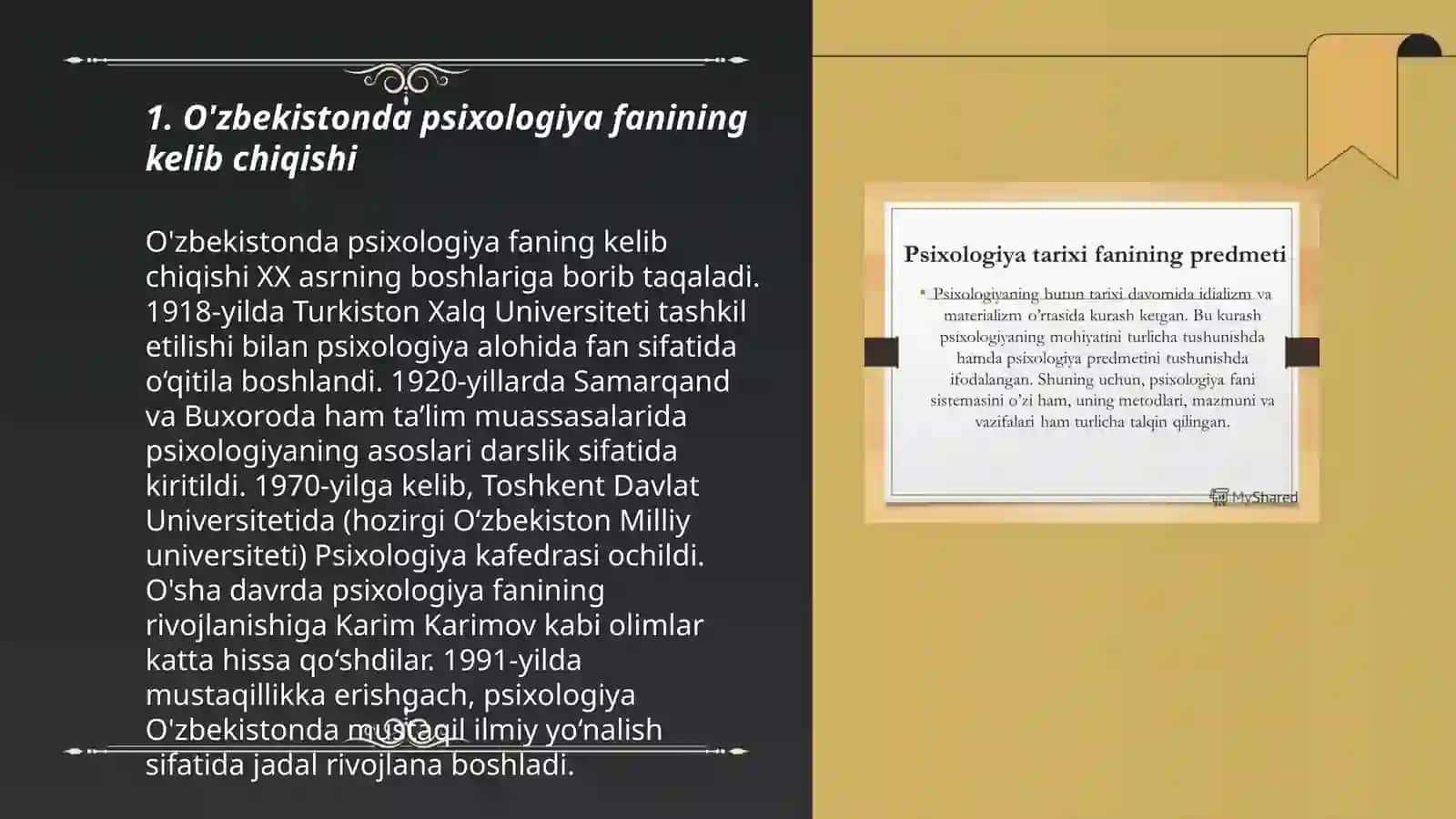O'zbekistonda psixologiya faninig rivojlanish tarixi 3