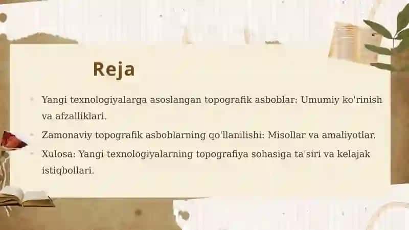 Yangi texnologiyalarga  asoslangan asboblardan topografiyada foydalanish 3