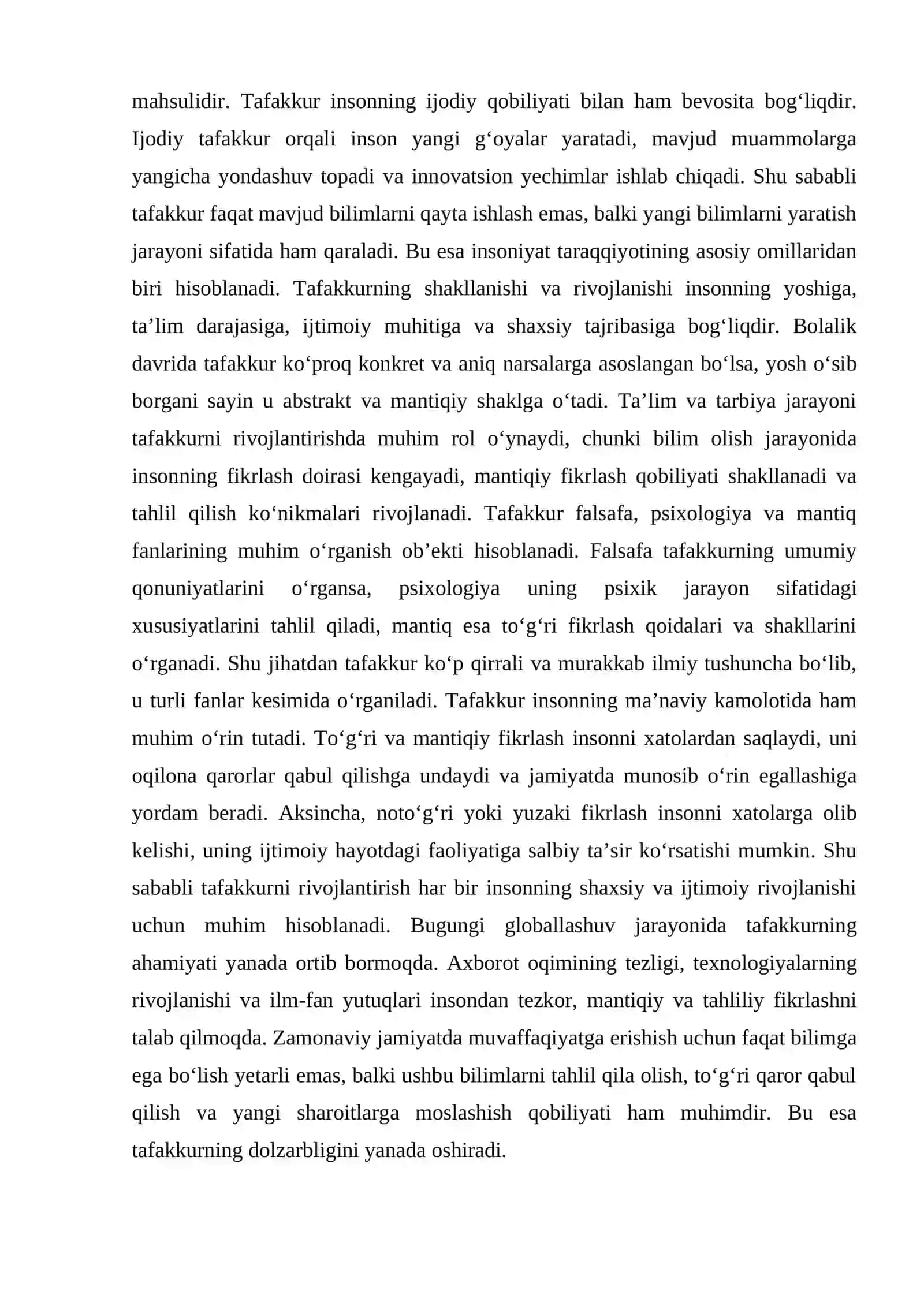 Tafakkur va ularning shakllari 3