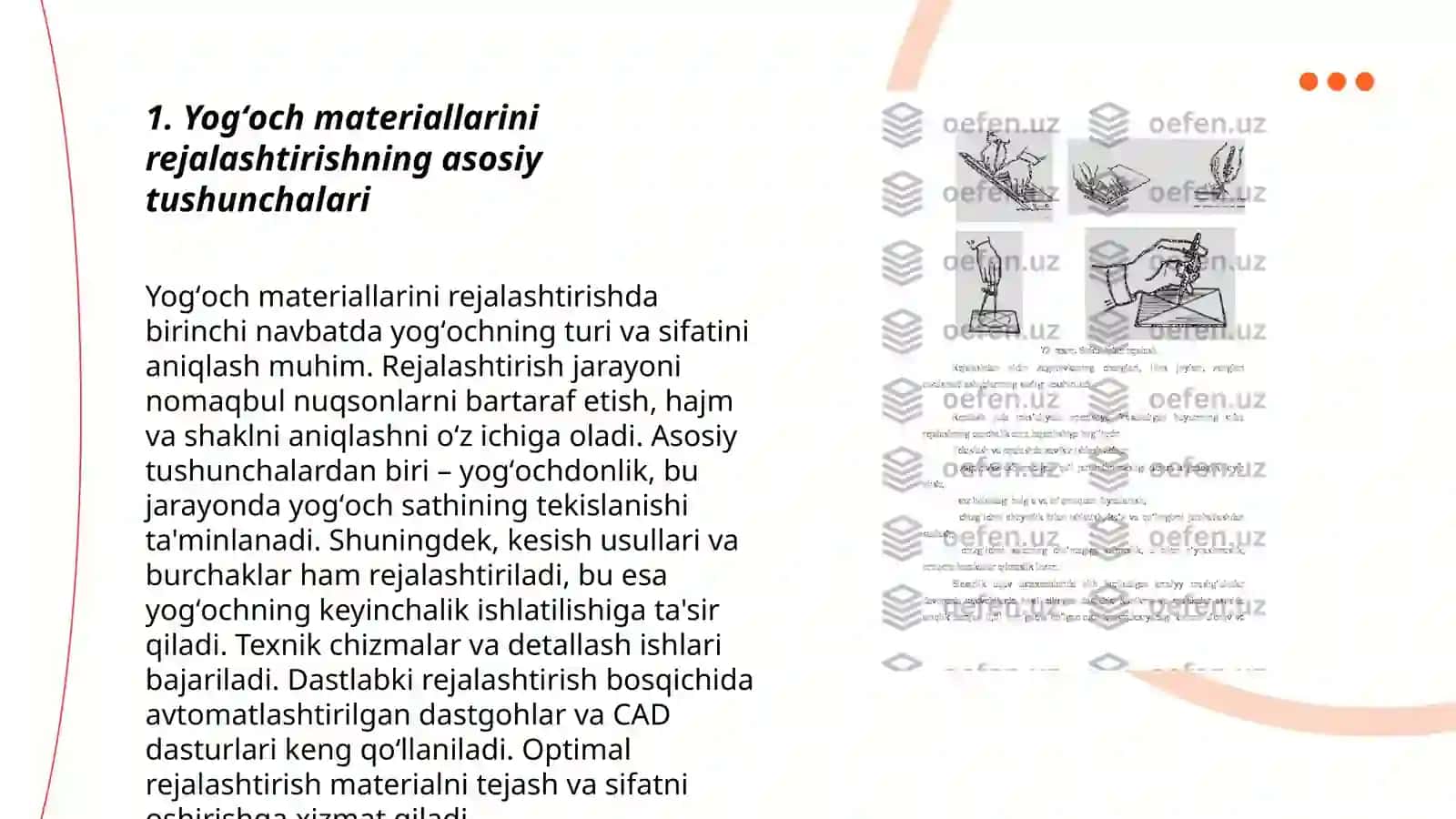 Yogʻoch materiallarga ishlov berishda rejalash 3