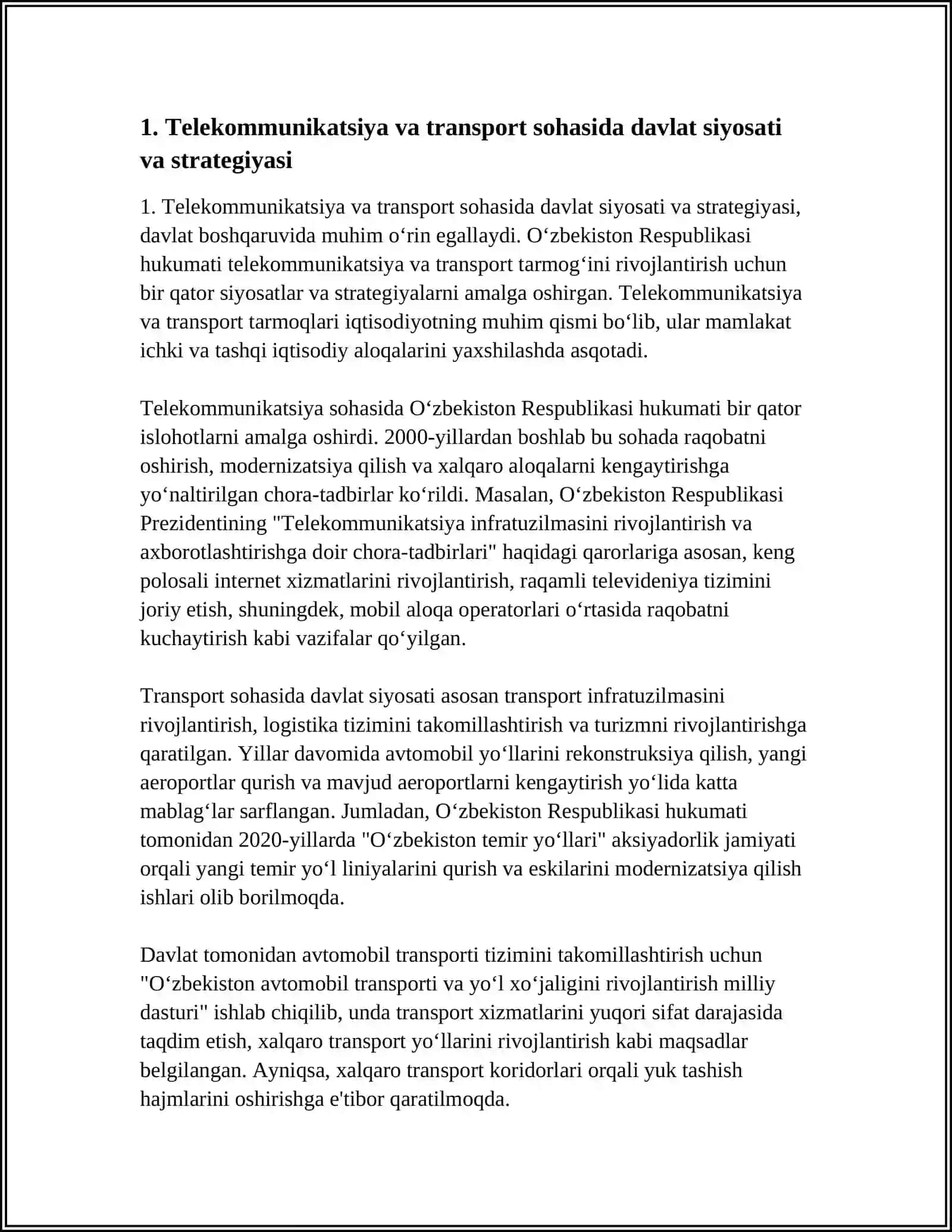 TELEKOMUNIKATSIYA VA TRANSPORT SOHASIDA DAVLAT BOSHQARUVI 3