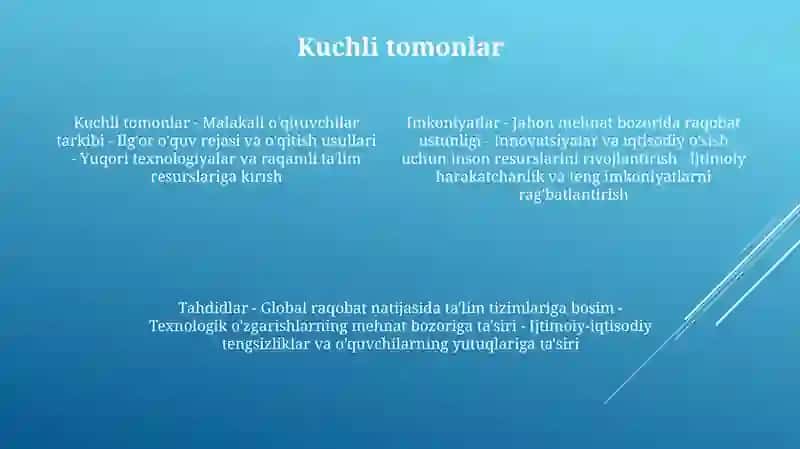 Iqtisodi Rivojlangan Davlatlar Talim Tizimini Swot Tahlil Qilish 3