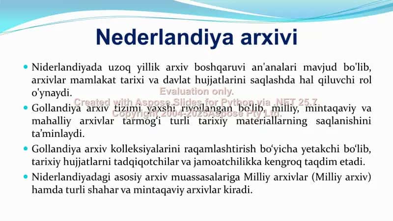 Niderlandiya va Skandinaviya davlatlarida arxiv ishi. Arxiv boshqaruv tizimidagi o‘zgarishlar 3