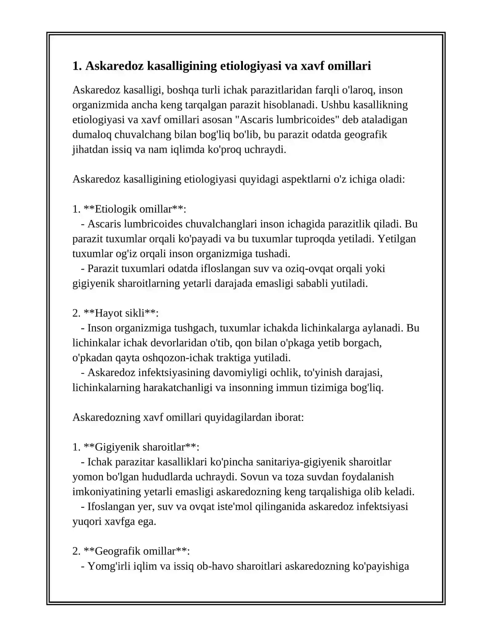 ASKAREDOZ KASALLIGI 3