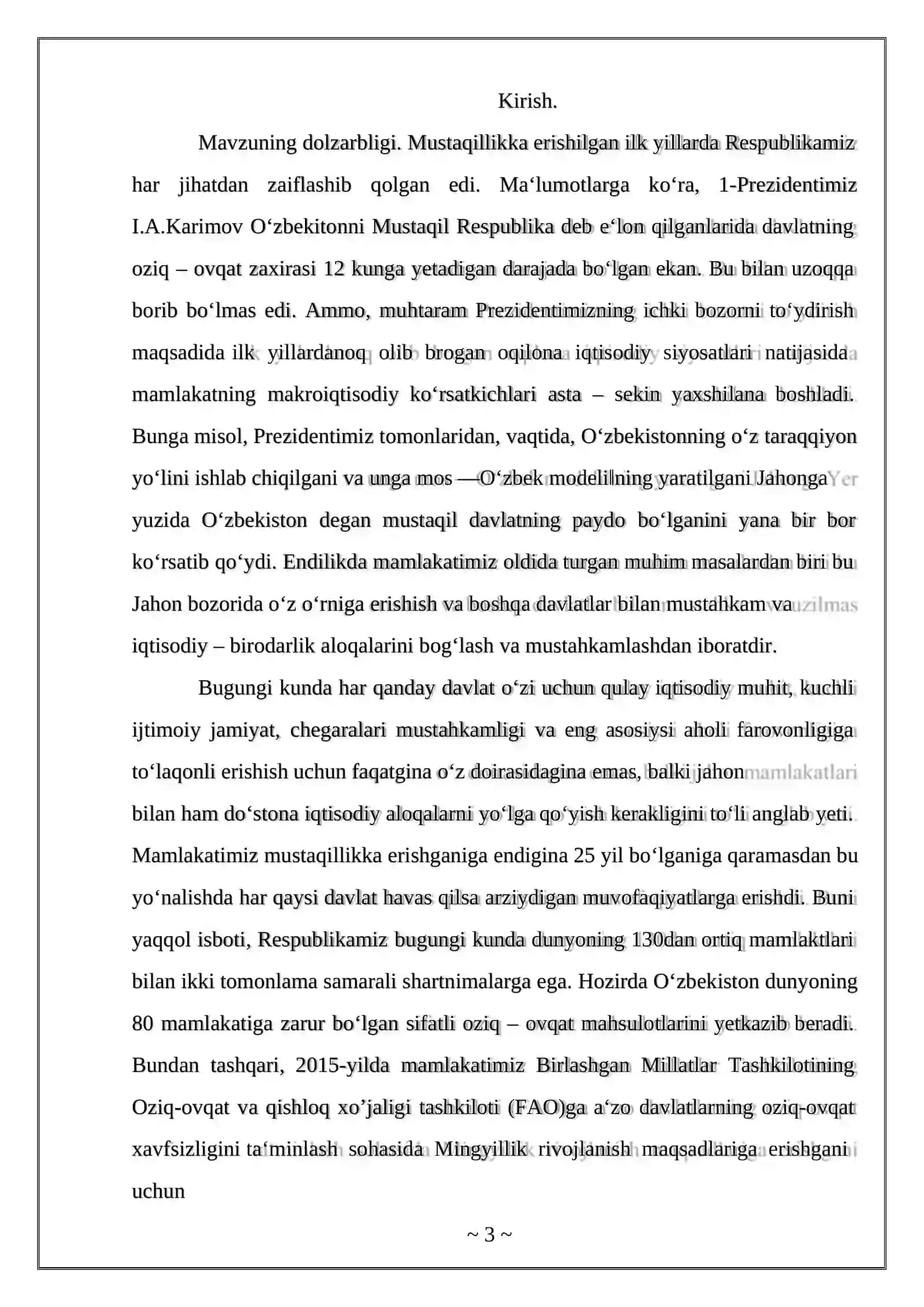 O‘ZBEKISTONDA IQTISODIY ISLOHOTLARNI AMALGA OSHIRISHDA TASHQI IQTISODIY FAOLIYATNI ERKINLASHTRISHNING AHAMIYATI 3
