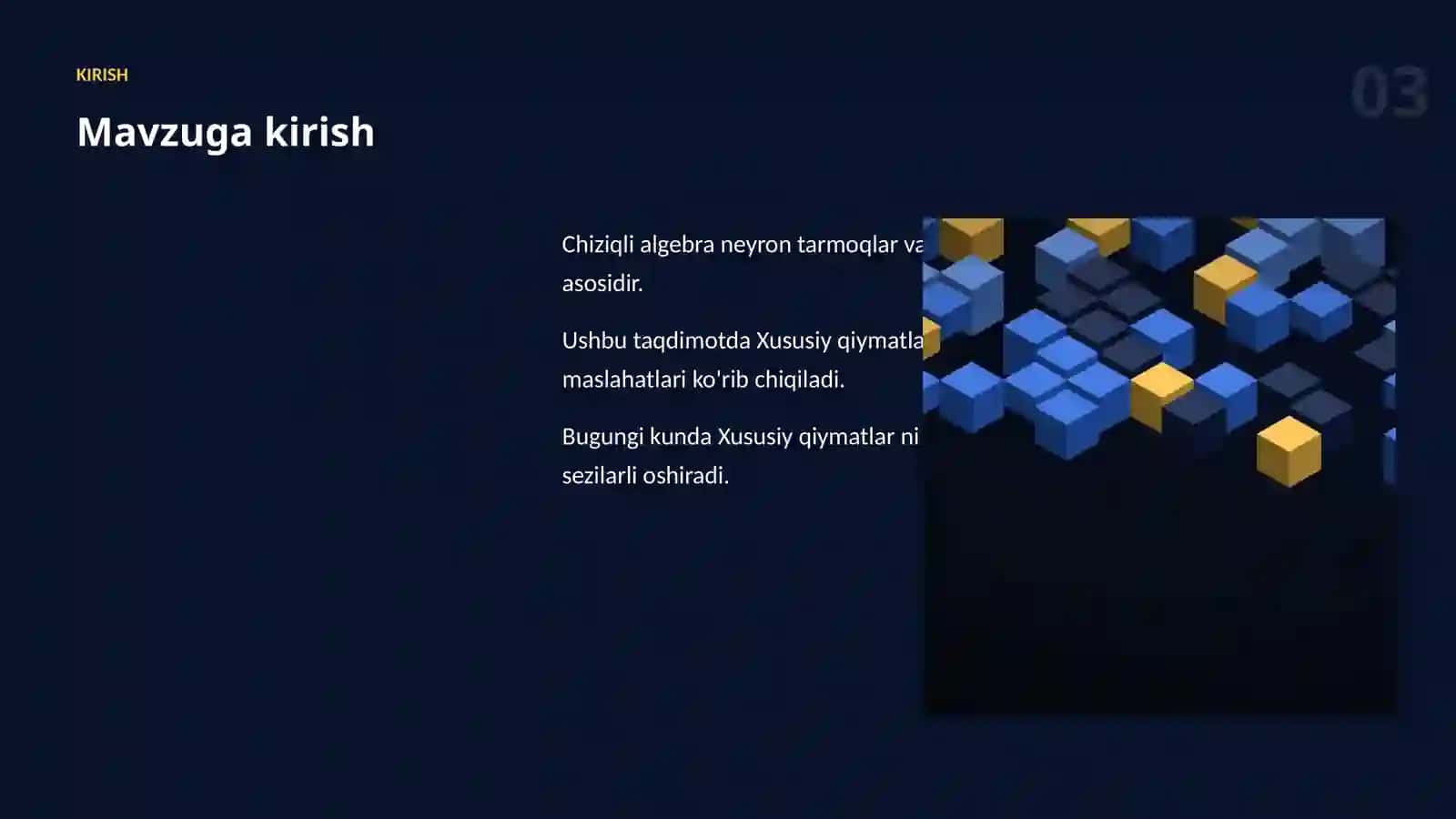 CHIZIQLI ALGEBRA VA AI 3