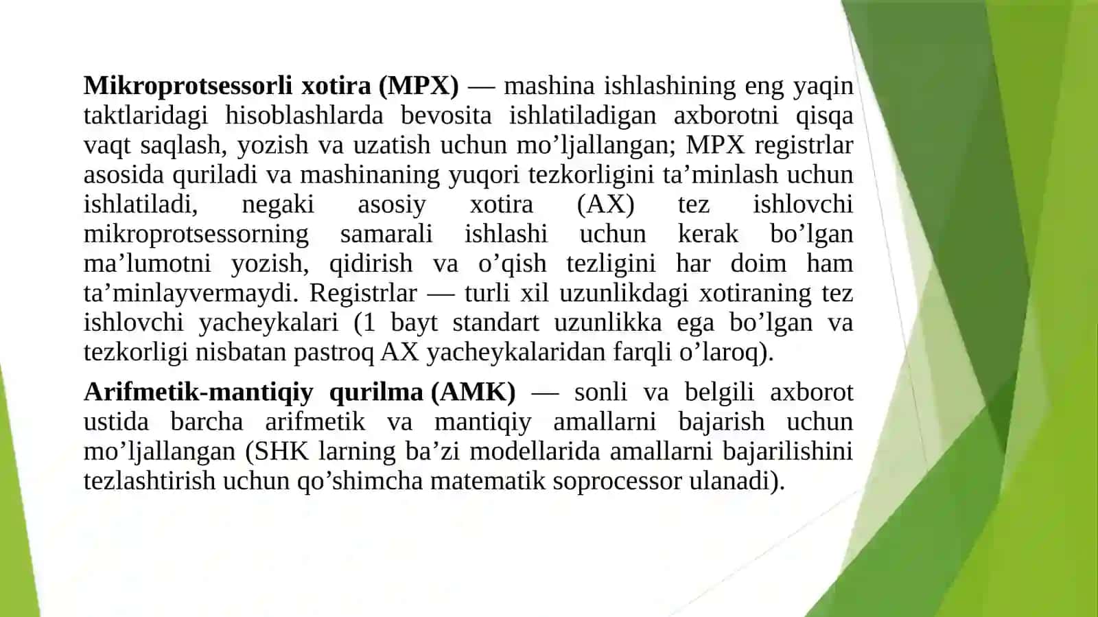 Mikroprotsessorning qo‘shimcha qurilmalari 3