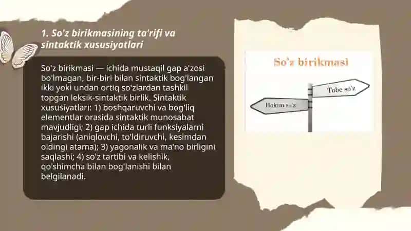 So'z birikmasining ta'rifi va sintaktik xususiyatlari 3