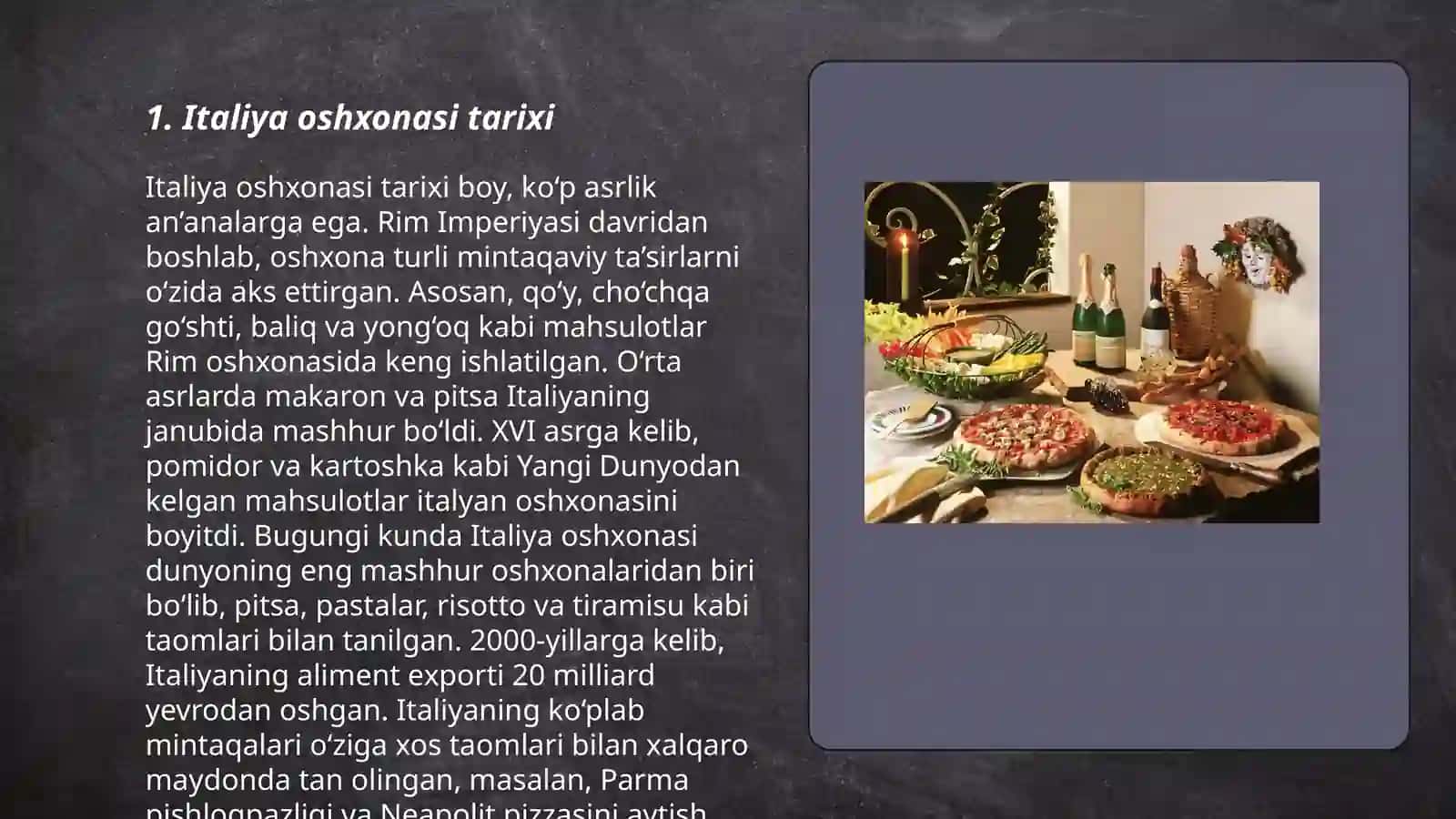 Italiya oshxonasi tarixi 3