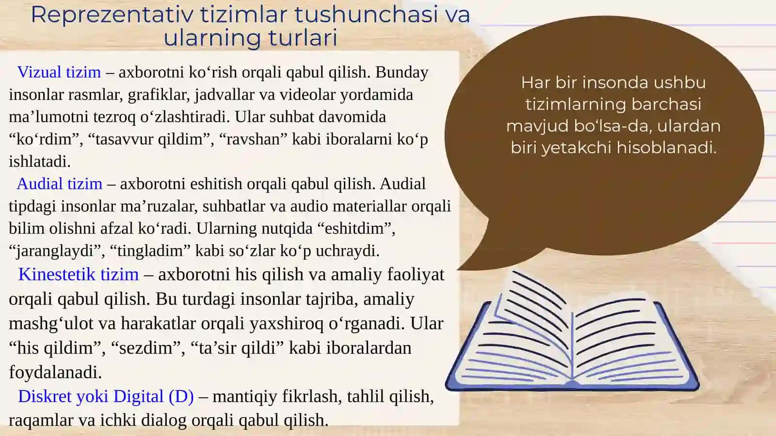 Reprezentativ tizimlar va muloqot jarayoni 3