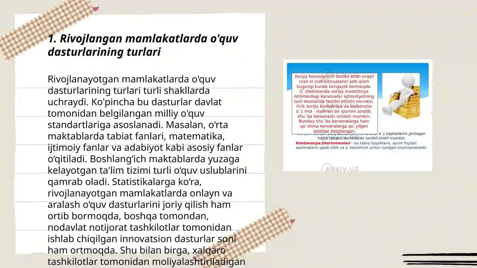 Rivojlangan mamlakatlarda o'quv dasturlarining turlari 3