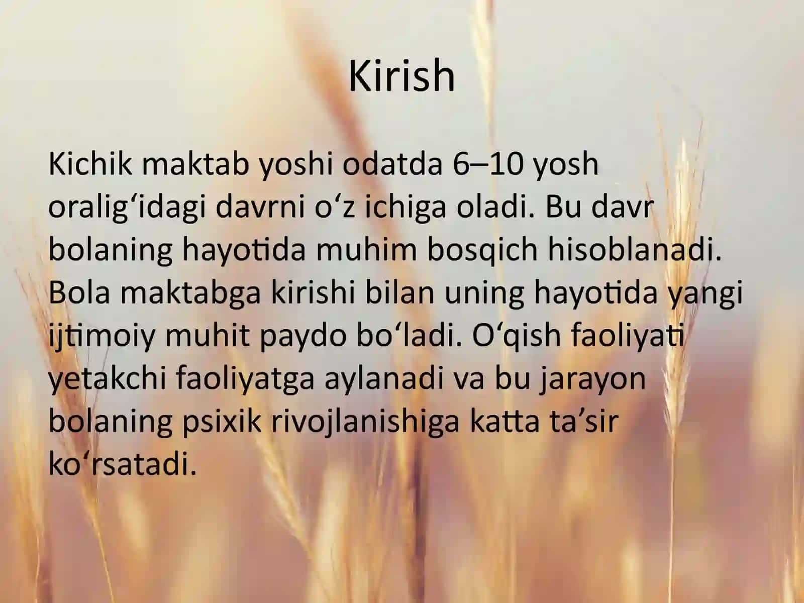 KICHIK MAKTAB YOSHIDAGI BOLALARNING PSIXIK RIVOJLANISHI 3