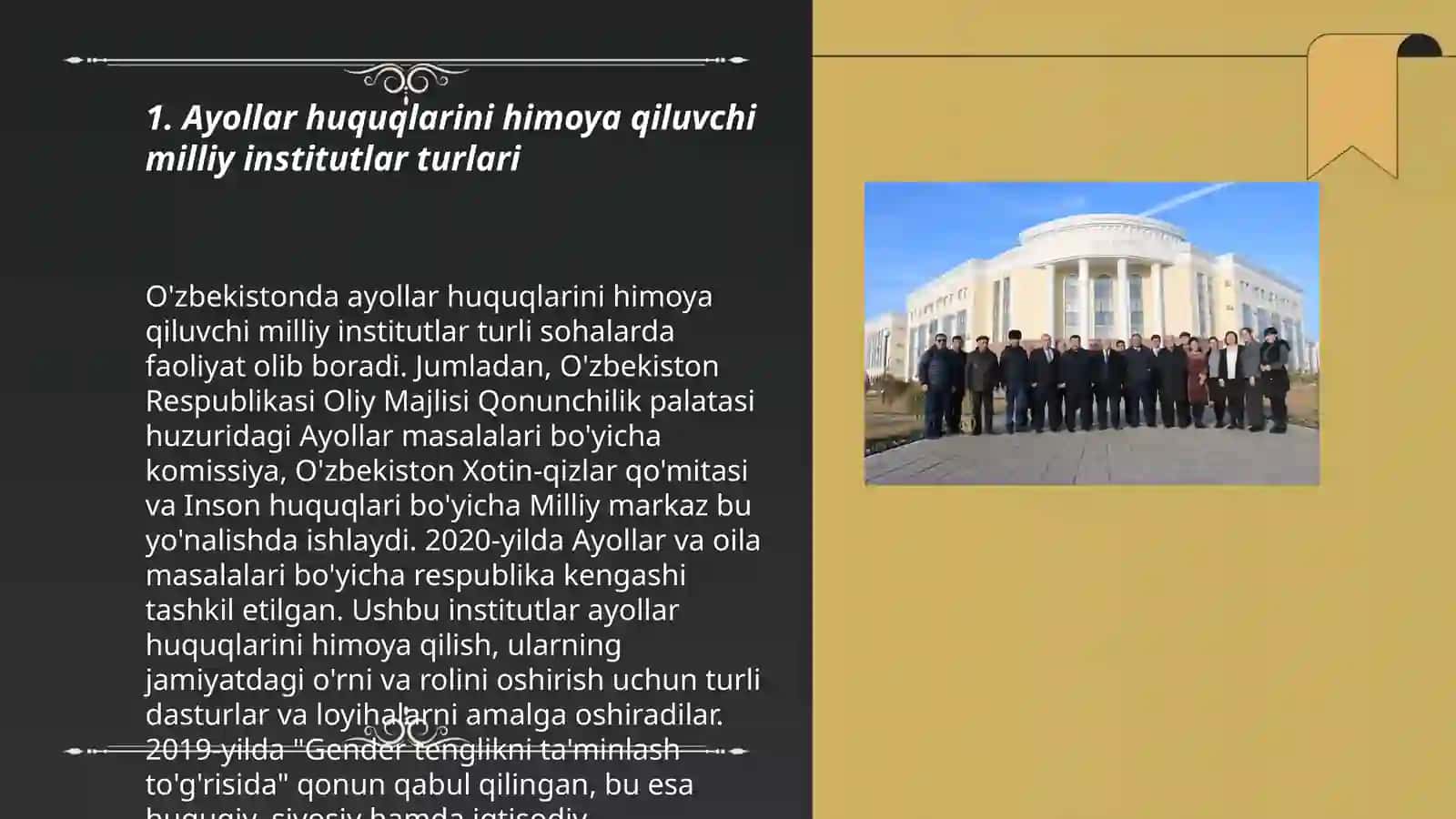 Ayollar huquqlari ximoya qilishga doir milliy institutlar 3