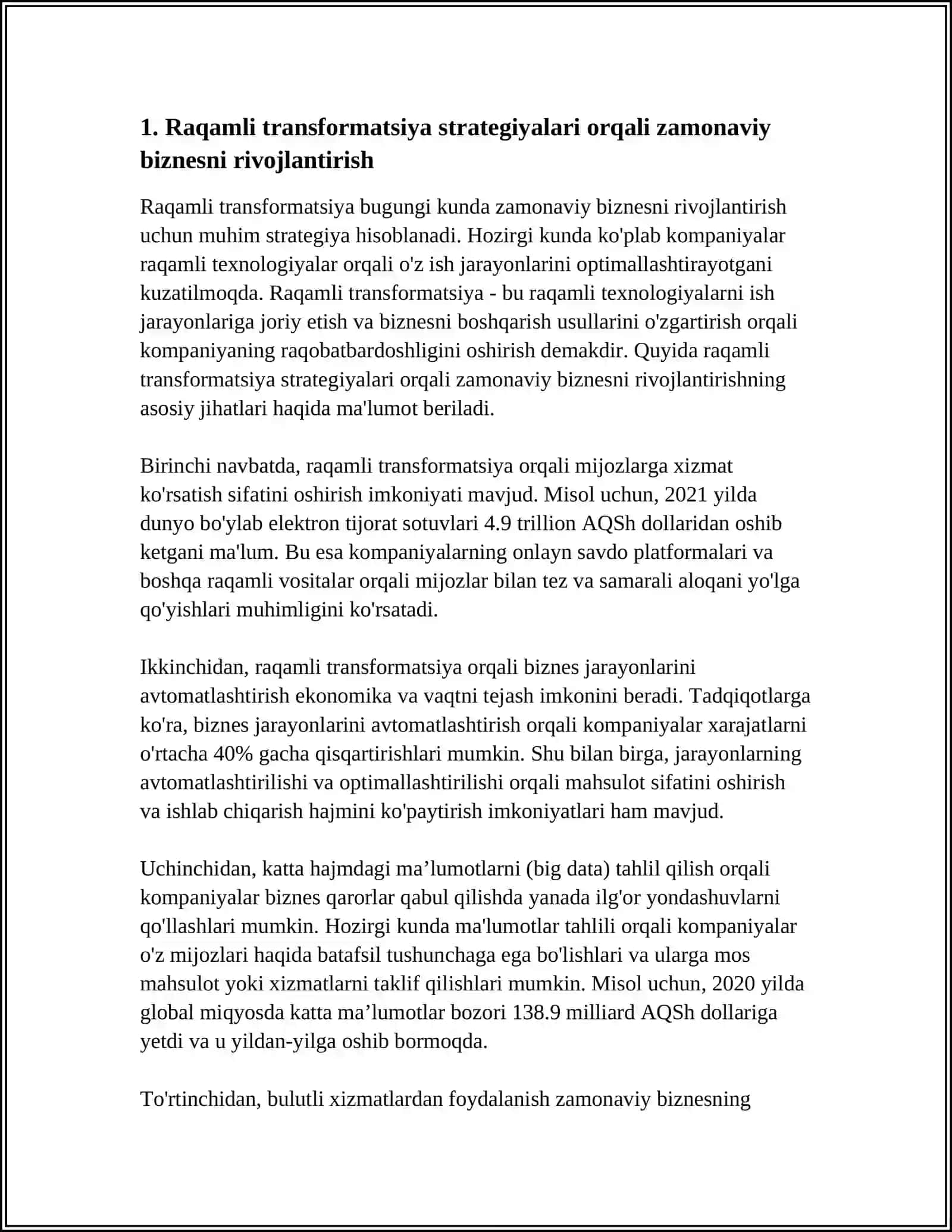 AXBOROT TEXNOLOGIYALARI ORQALI ZAMONAVIY BIZNESNING RIVOJLANISHI 3