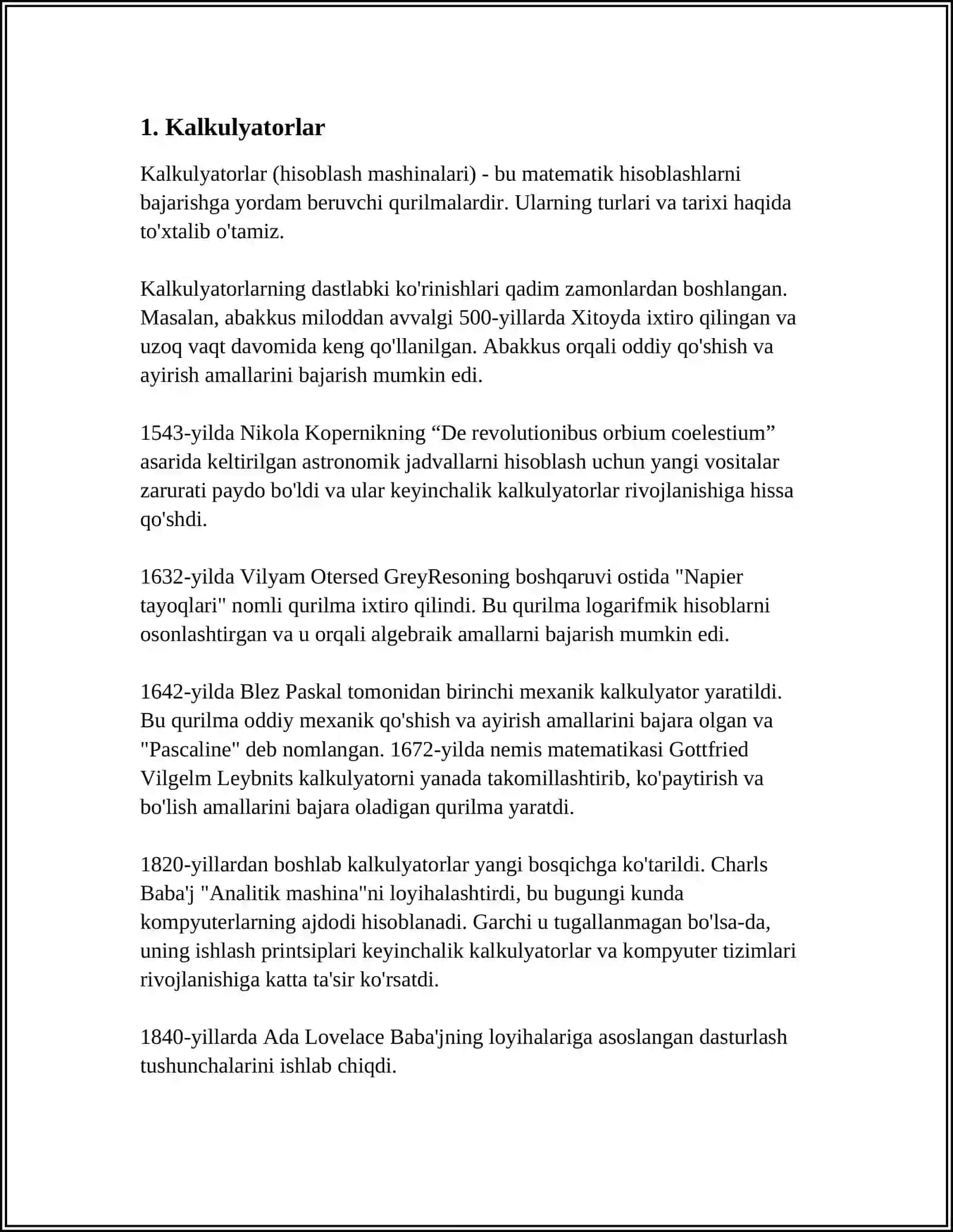 MUSTAQIL ISH Mavzu: O'LCHASH VOSITALARI VA QURILMALARI 3