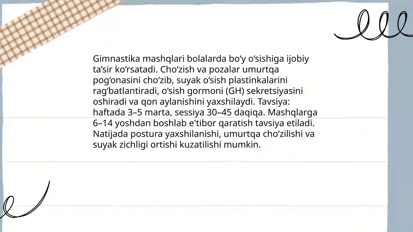 Gimnastika mashqlarni bola organizimi o'sishiga ijobiy ta'siri 3