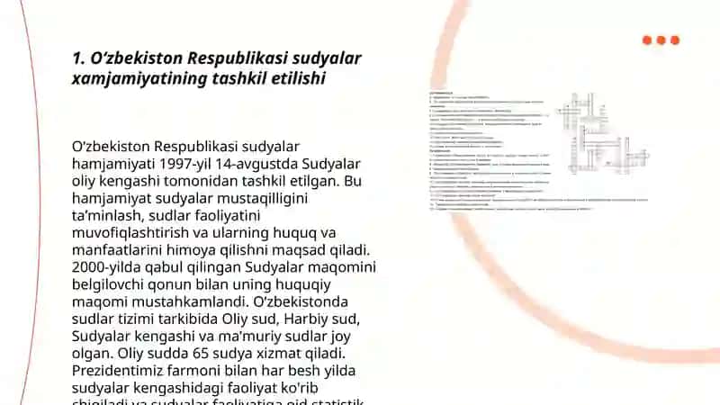 Oʻzbekiston Respublikasi sudyalar xamjamiyatining tashkil etilishi 3