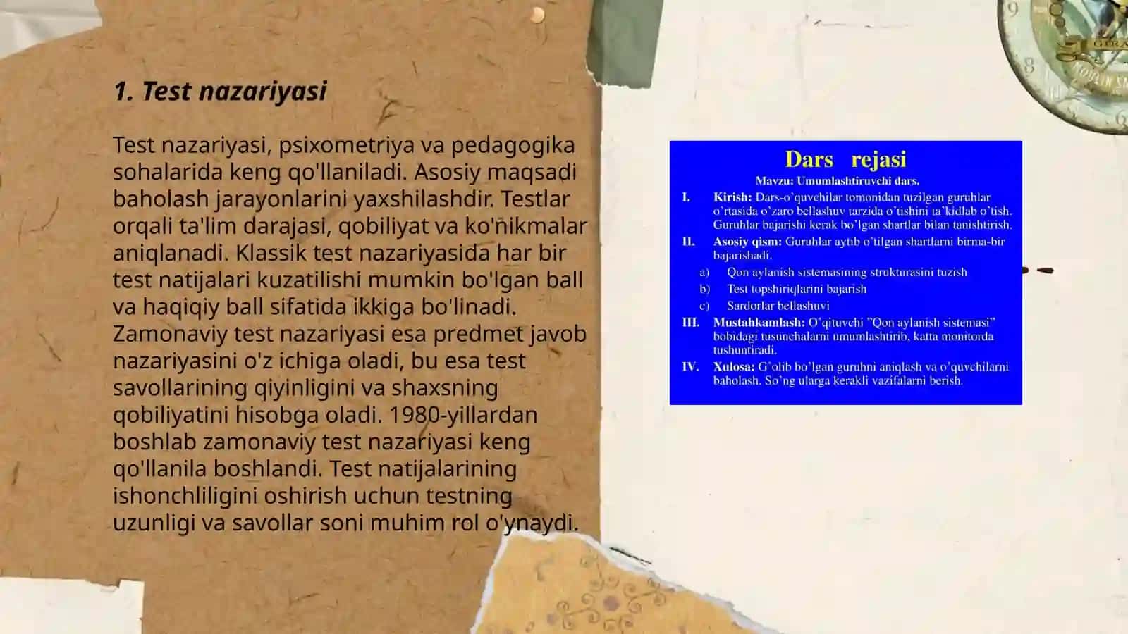 Test va o'lchov nazariyalari 3