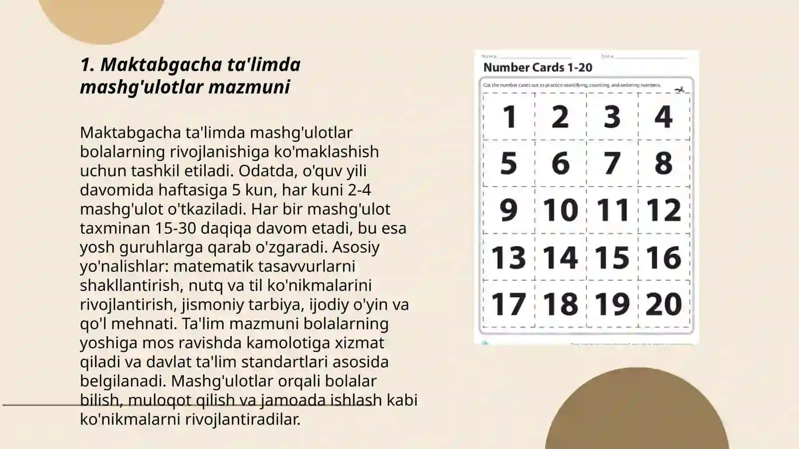 Maktabgacha ta'limda mashg'ulotlarga qo'yiladigan talablar 3
