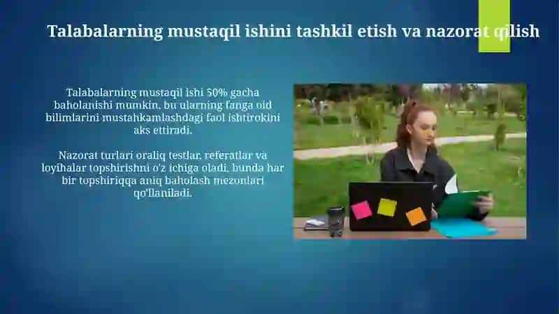 Talabalarning mustaqil ishini tashkil etish 3