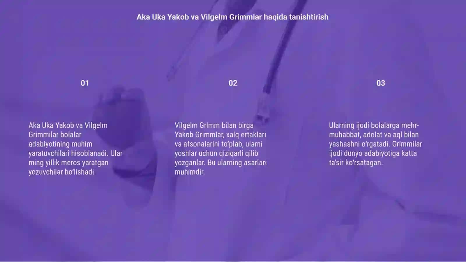 Aka Uka Yakob va Vilgelm Grimmlar bolalar ijodkori 3