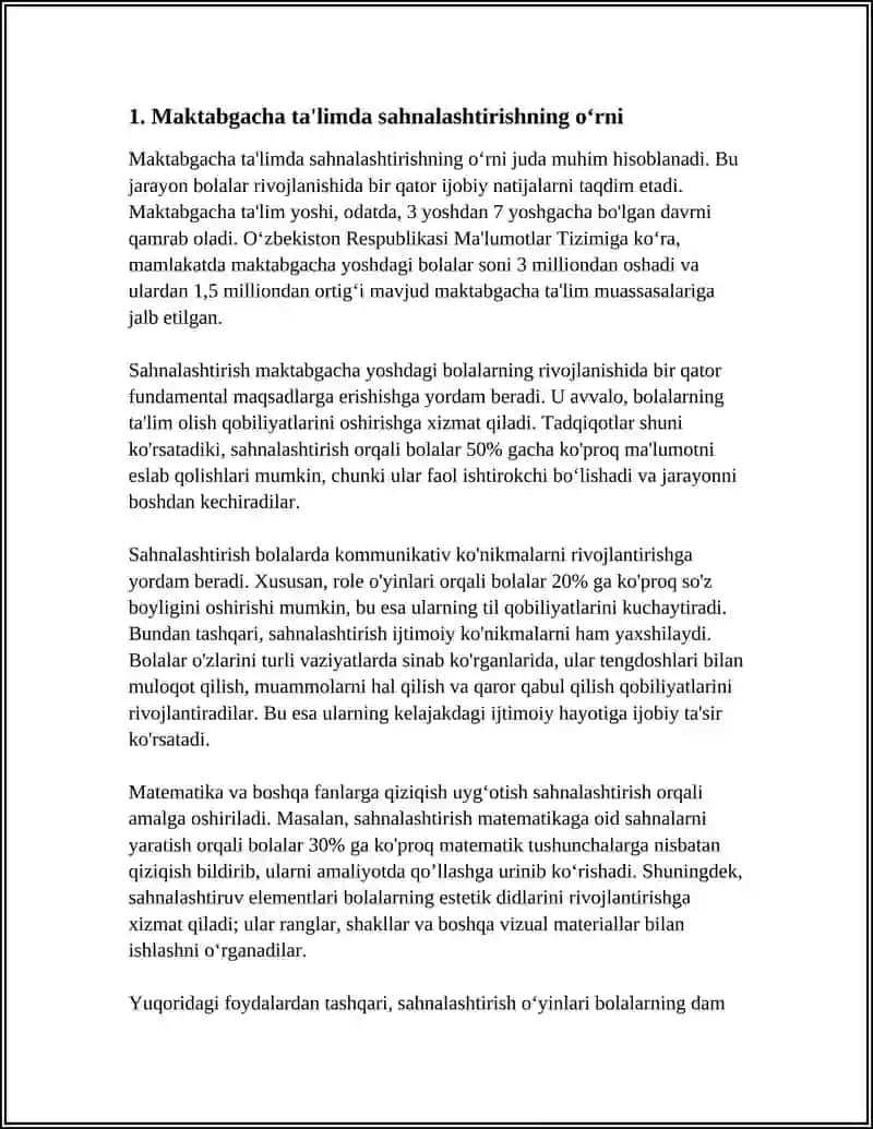 Maktabgacha ta'limda sahnalashtirish 3