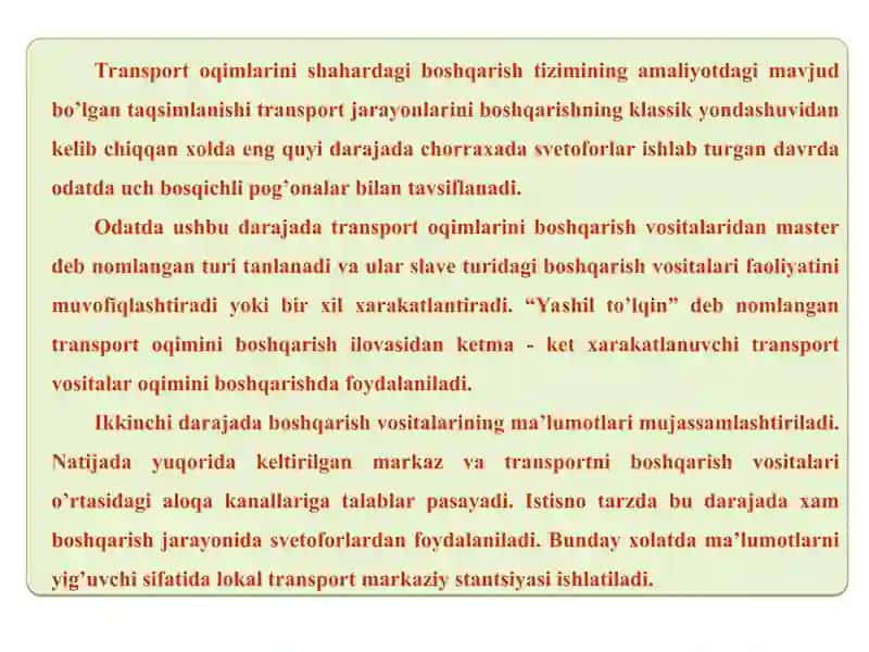 TRANSPORT OQIMLARINI BOSHQARISH ZAMONAVIY TIZIMLARINING AVZALLIKLARI 3