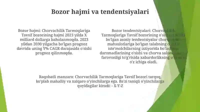 Chorvachilik Tarmoqlariga Tavsif 3
