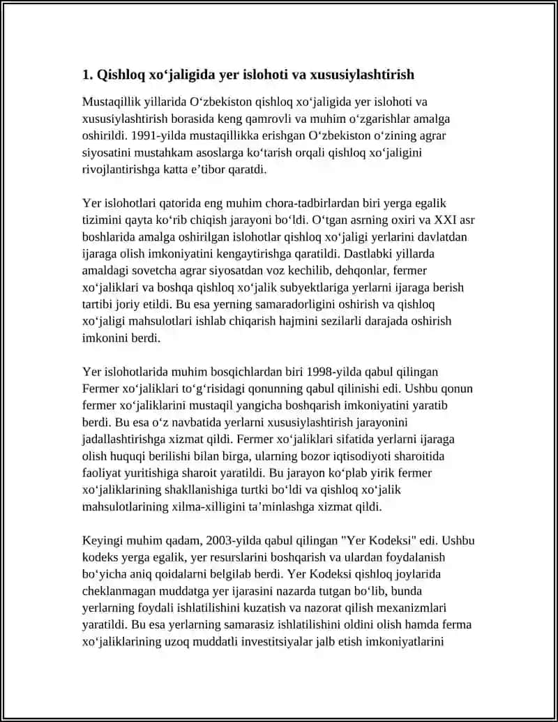 MUSTAQILLIK YILLARIDA QISHLOQ XO‘JALIGI VA SANOAT SOHASIDAGI O‘ZGARISHLAR 3