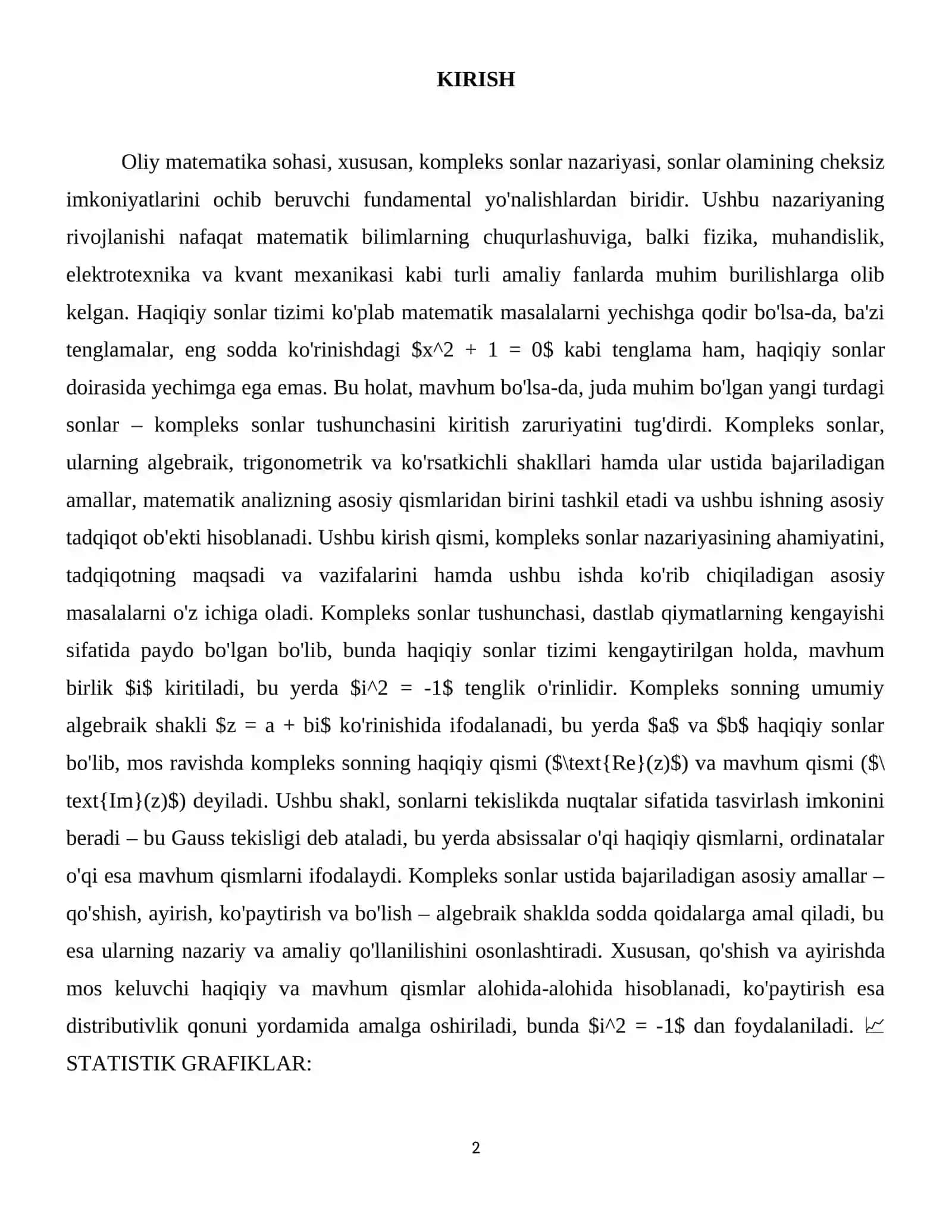 Kompleks sonning, algebraik, trigonometrik va koʼrsatkichli shakli. 3