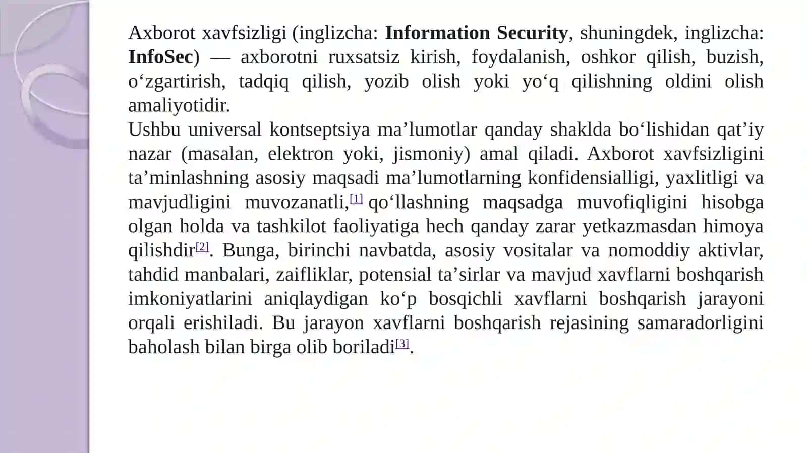 Axborot xavfsizligining asosiy tushunchalari 3