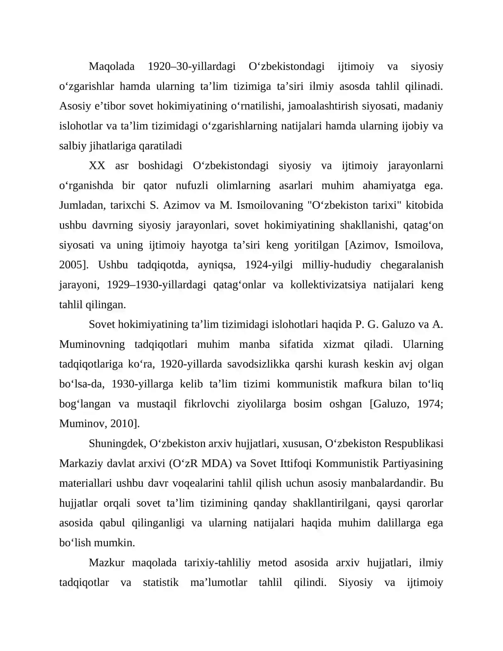 XX asrning 20-30 yillarida Oʻzbekistonning iqtisodiy siyosiy va madaniy hayoti 3
