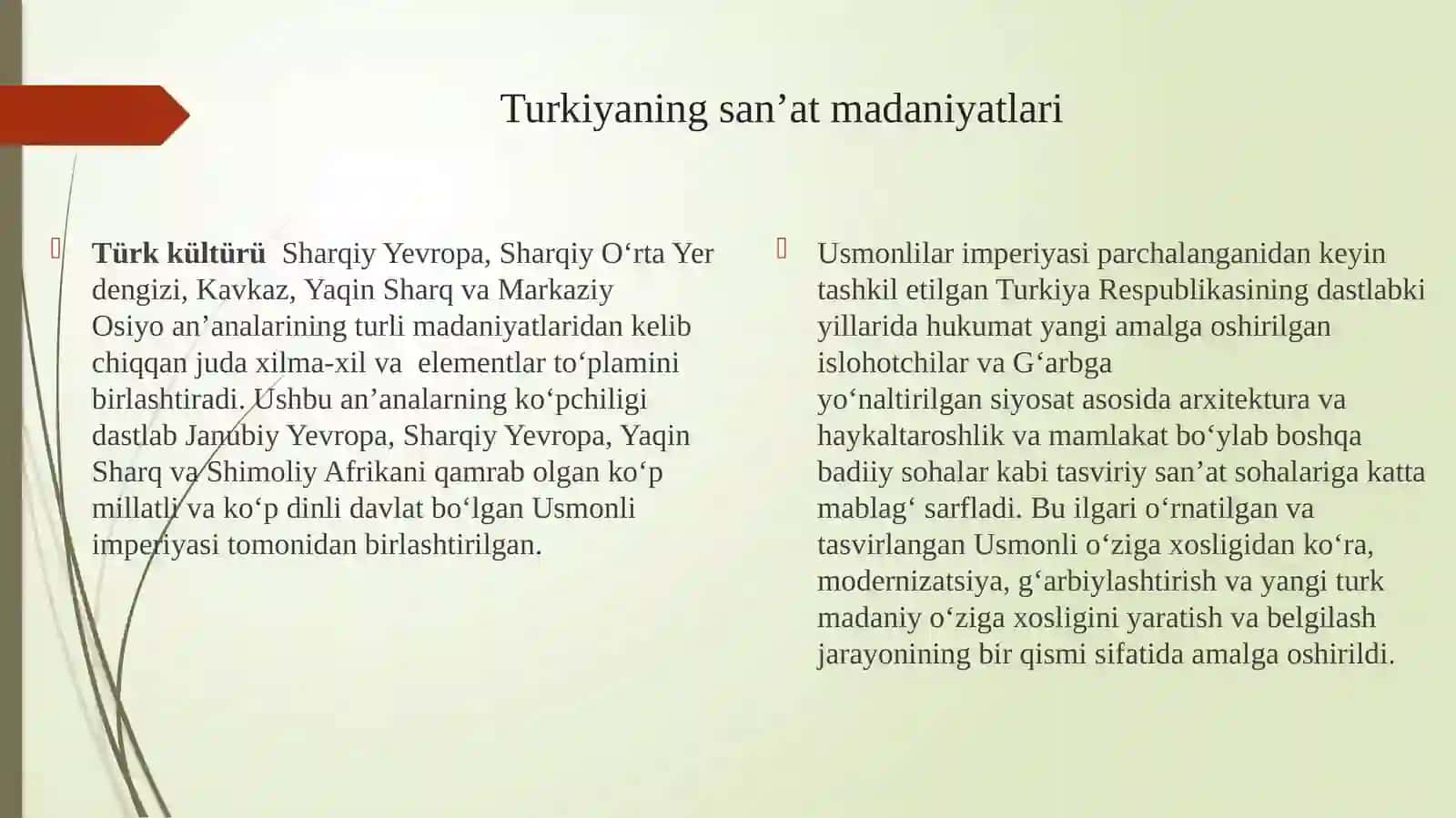 Turkiya davlatining san’at va madaniyatlari 3