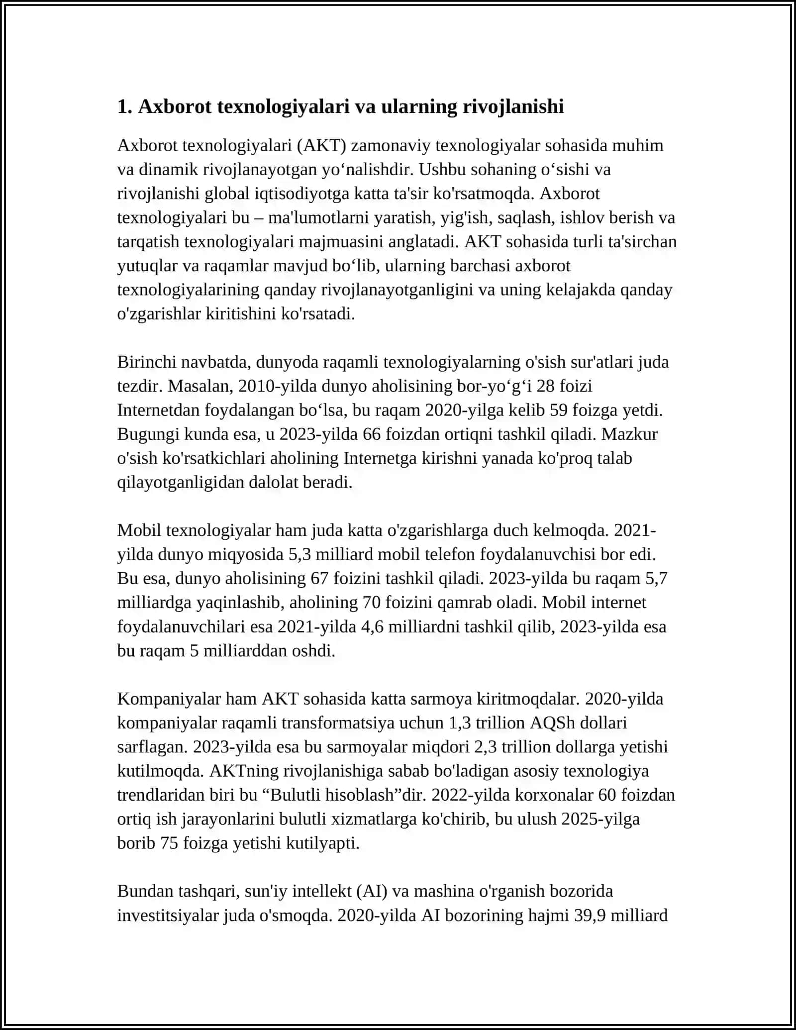 AXBOROT TEXNOLOGIYASI HAQIDA MA'LUMOT 3