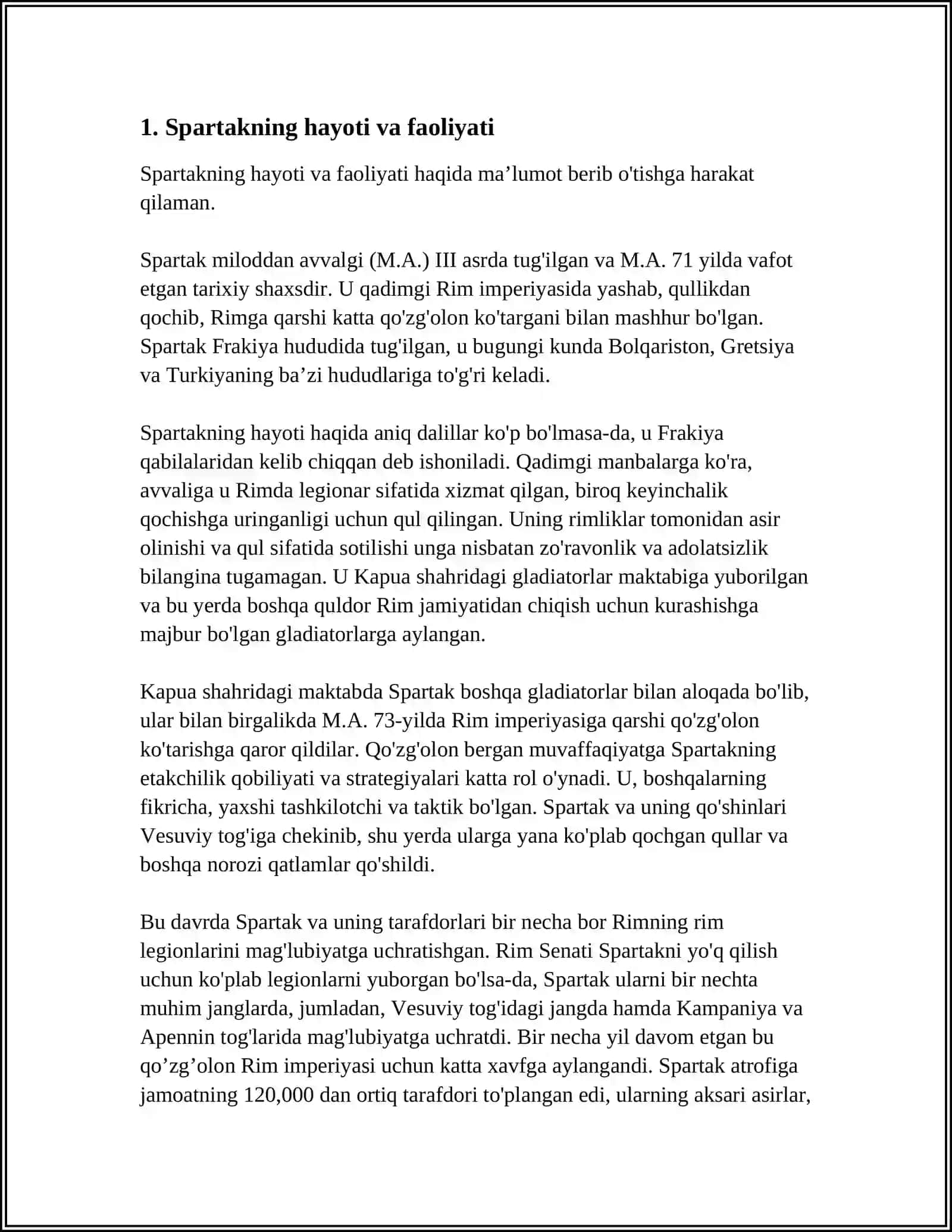 MUSTAQIL ISH - MAMLAKATIMIZ ERKI VA OZODLIGI UCHUN KURASHGAN SHAXS-SPITAMEN JASORATI 3