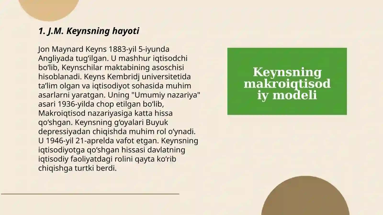 J.M. Keynsning hayoti 3