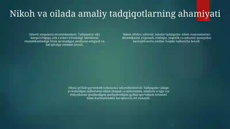 Nikoh Va Oila Sohasidagi Tadbiqiy Tadqiqotlar 3