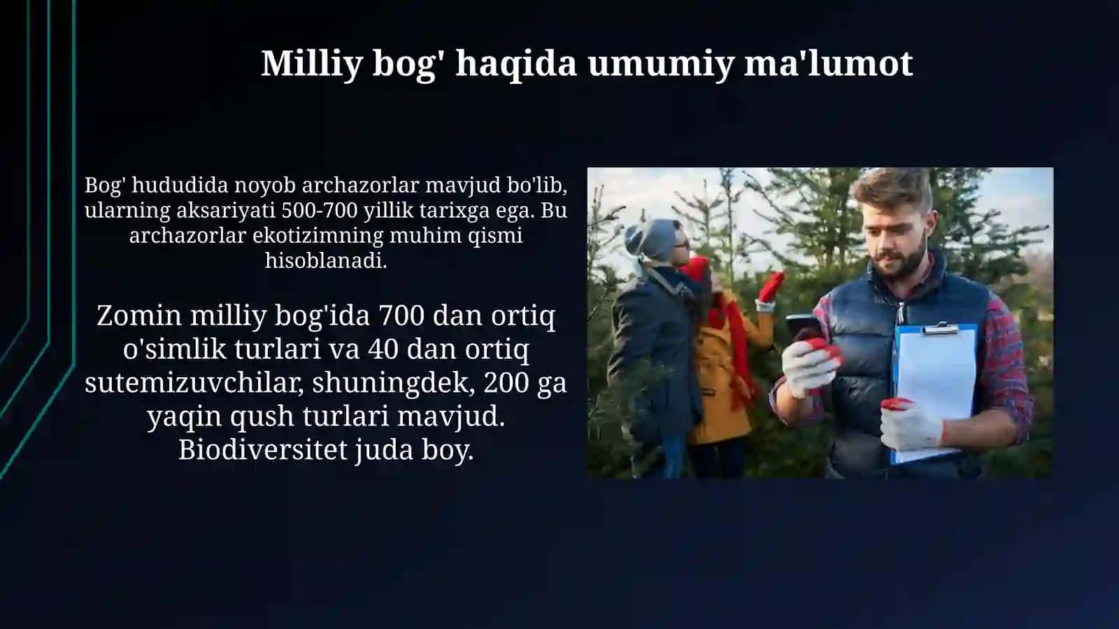 Milliy bog' haqida umumiy ma'lumot 3