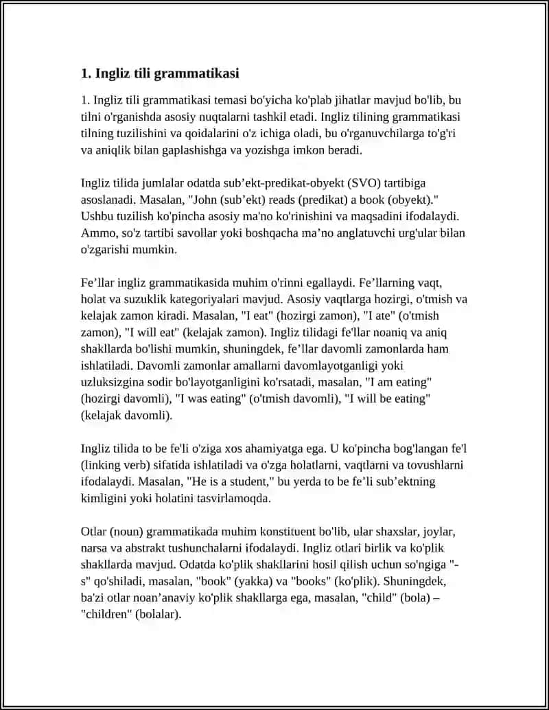 Ingliz tilida grammatika 3