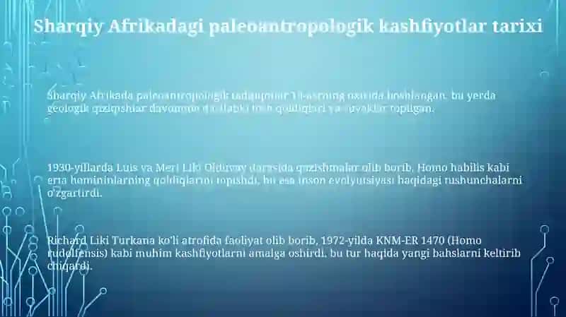 Sharqiy afrikadagi palenatropologik topilmalar 3