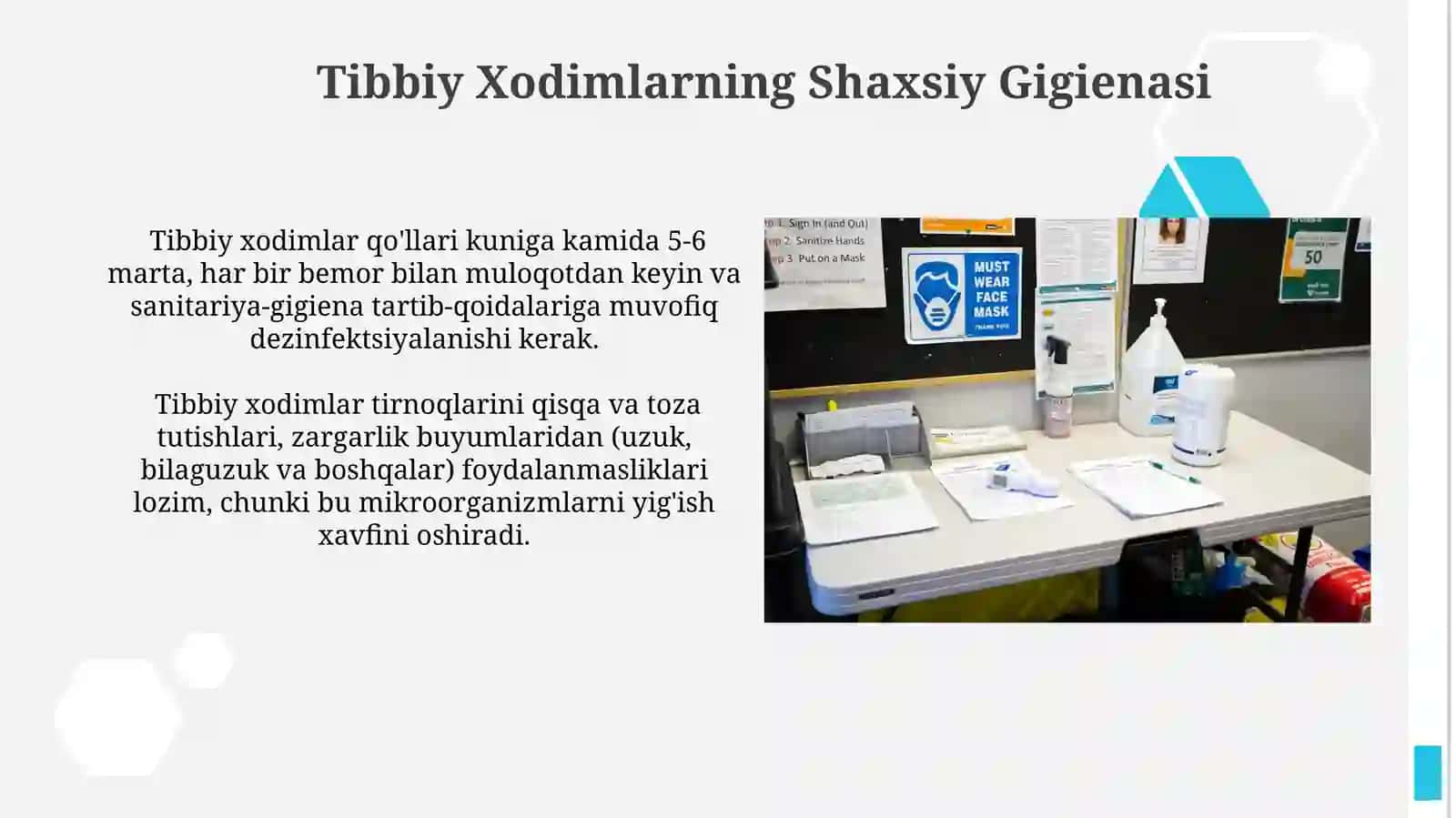 Turli sog‘liqni saqlash bo‘limlarida sanitariya epidemiologiyaga rioya qilish 3